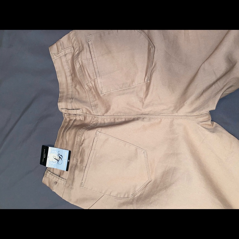 Plus size tan jeans
